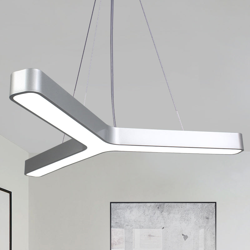 Modern Y-Shaped Led Pendant Light For Gymnasium Ceiling Silver / 23.5
