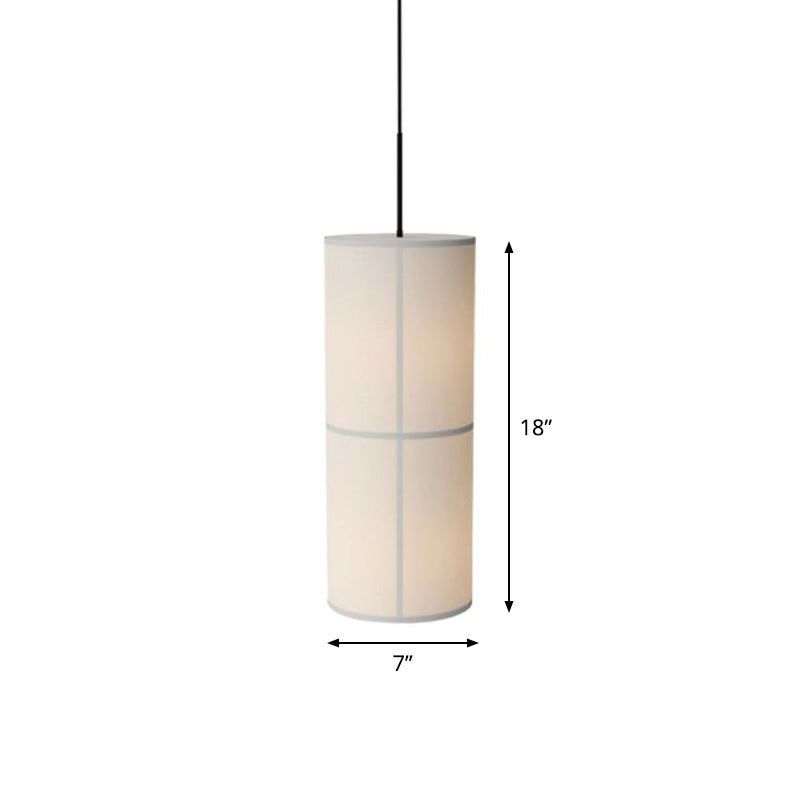 Minimalist White Suspended Fabric Pendant Lamp For Dining Room