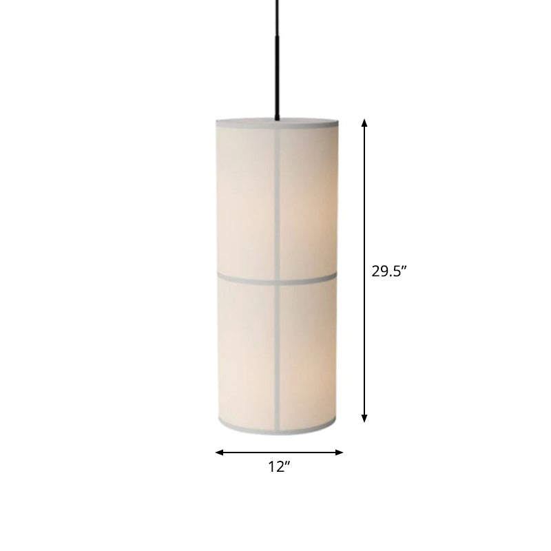 Minimalist White Suspended Fabric Pendant Lamp For Dining Room