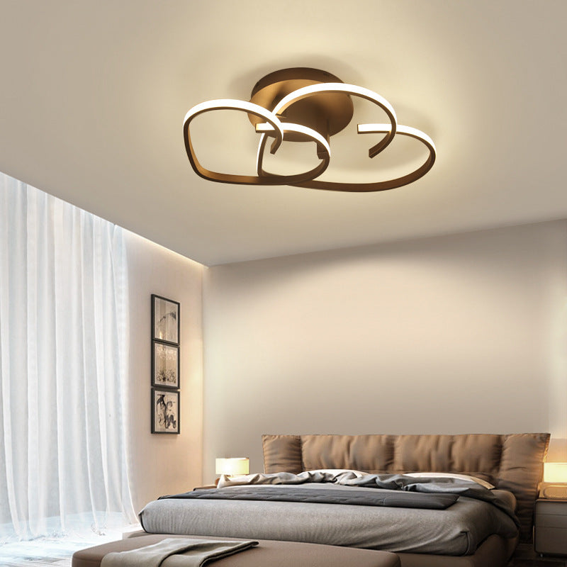 Contemporary LED Loving Heart Semi Flush Mount Light for Bedrooms
