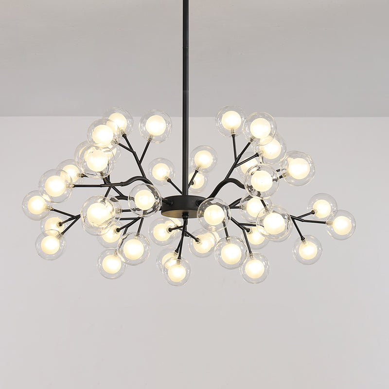 Postmodern Glass Firefly Chandelier: Stylish Ceiling Lamp for Living Room