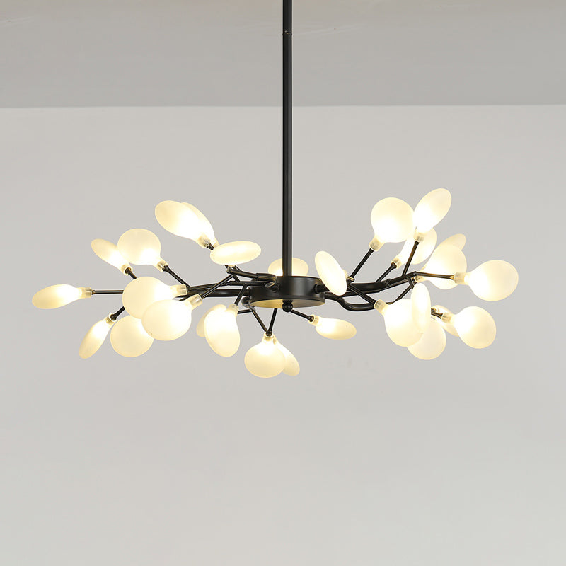 Postmodern Glass Firefly Chandelier: Stylish Ceiling Lamp for Living Room