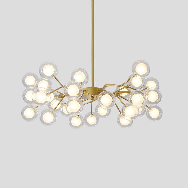 Firefly Chandelier: Modern Glass Ceiling Lamp For Living Room 30 / Gold White