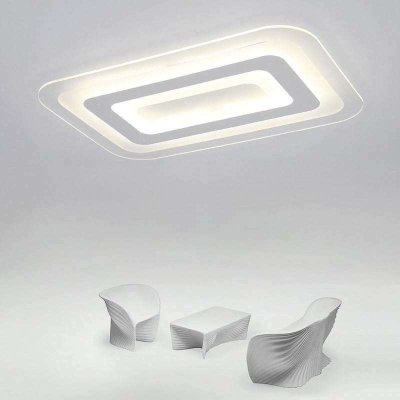 Sleek Surface Mounted LED Ceiling Light - Simplicity in White for Living Room