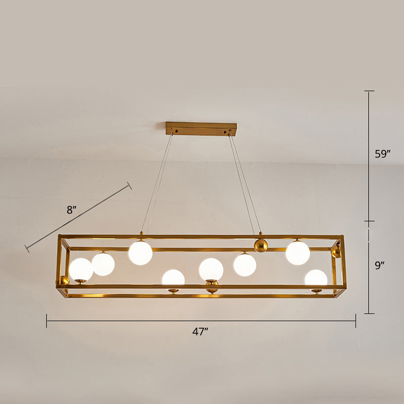 Metal Pendant Light With Milk Glass Shade For Industrial Dining Rooms