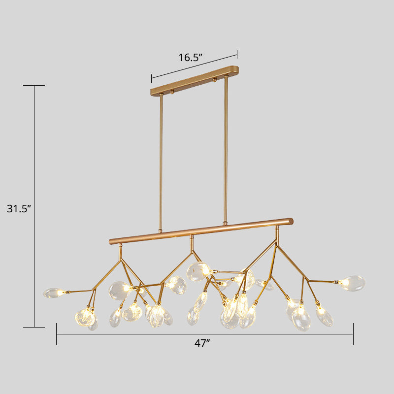 Nordic 27-Light Tree Branch Glass Pendant Lamp For Dining Room - Island Ceiling Light