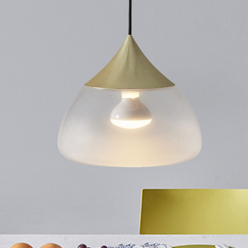 Suspension moderne en verre à 1 ampoule en chrome/or/or rose - Stout Design