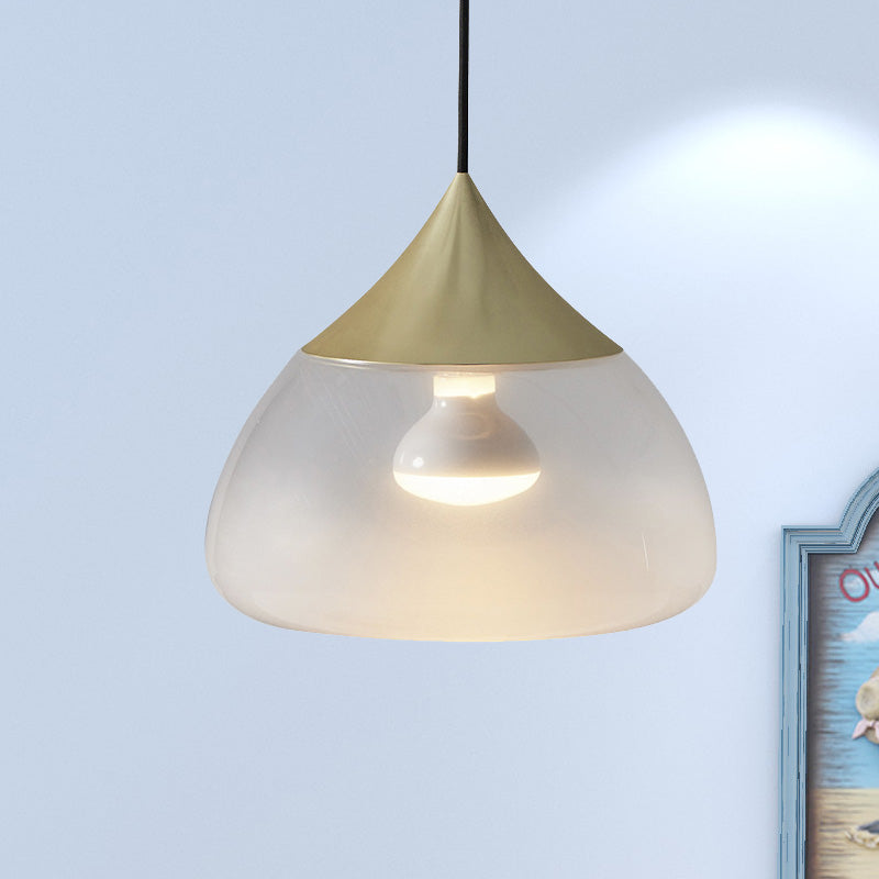 Suspension moderne en verre à 1 ampoule en chrome/or/or rose - Stout Design
