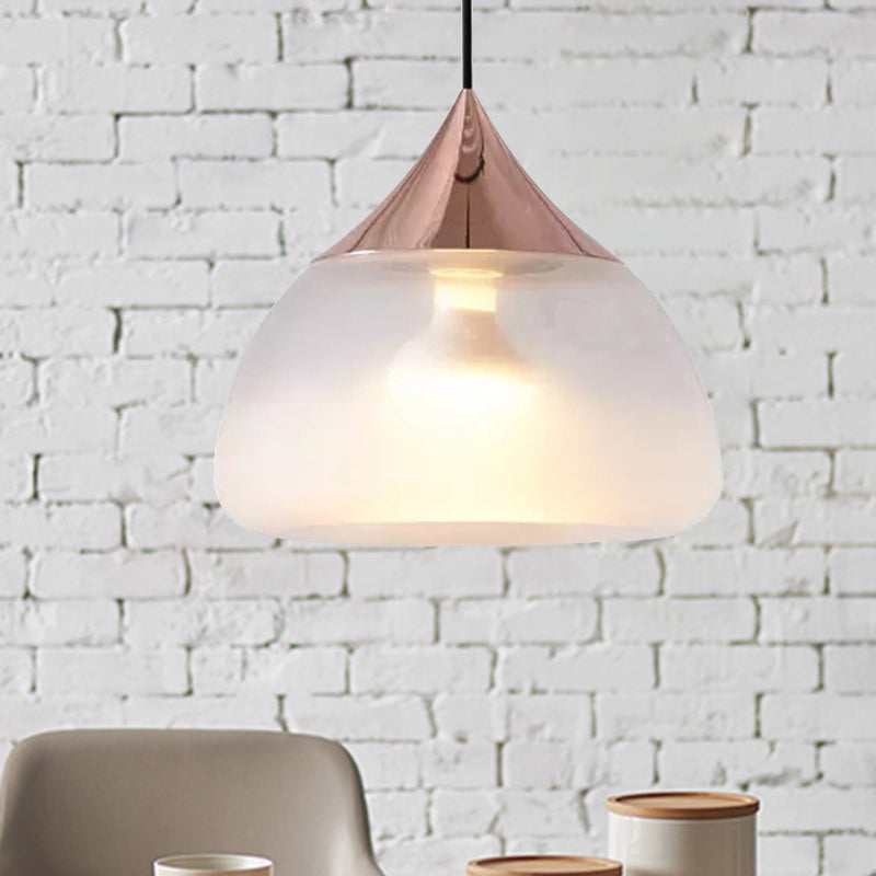 Suspension moderne en verre à 1 ampoule en chrome/or/or rose - Stout Design