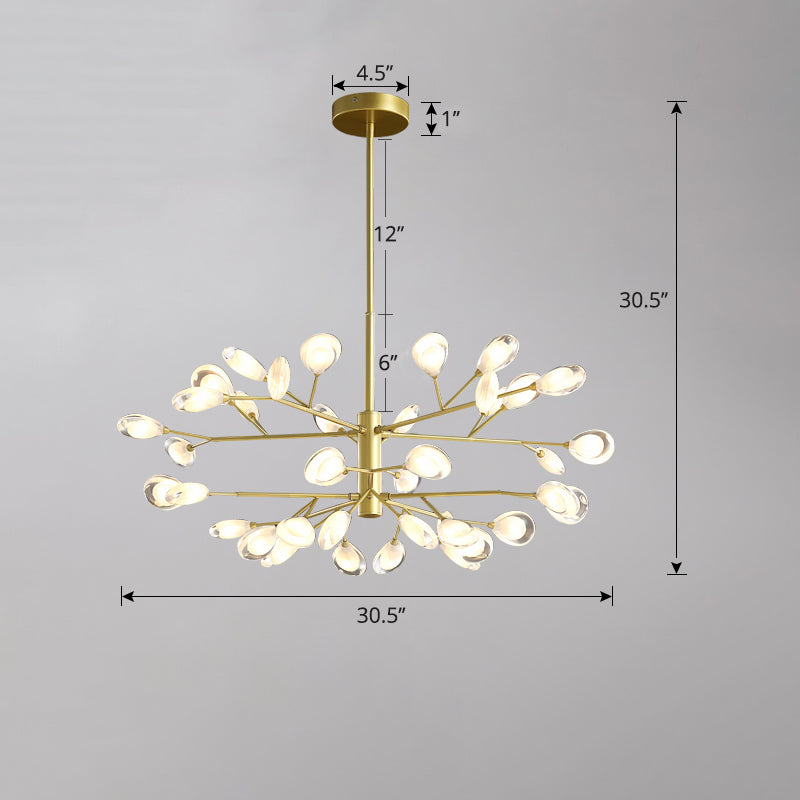 Acrylic Led Chandelier Pendant Light - Minimalist Tree Branch Design For Living Room Ceiling Lamp