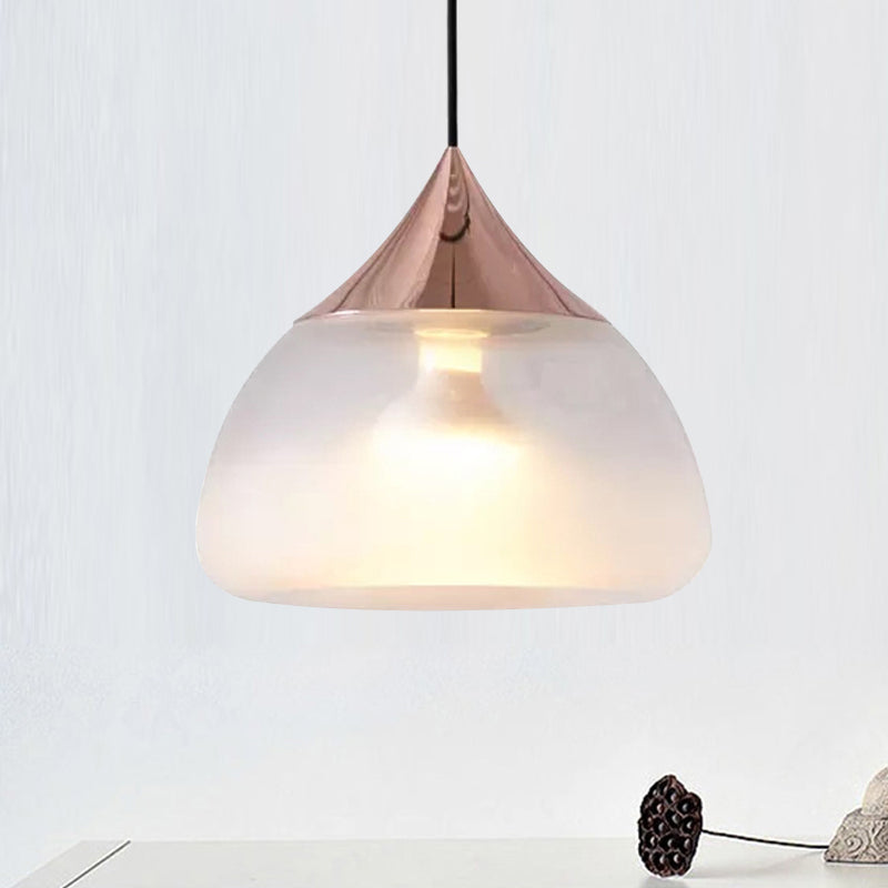 Suspension moderne en verre à 1 ampoule en chrome/or/or rose - Stout Design