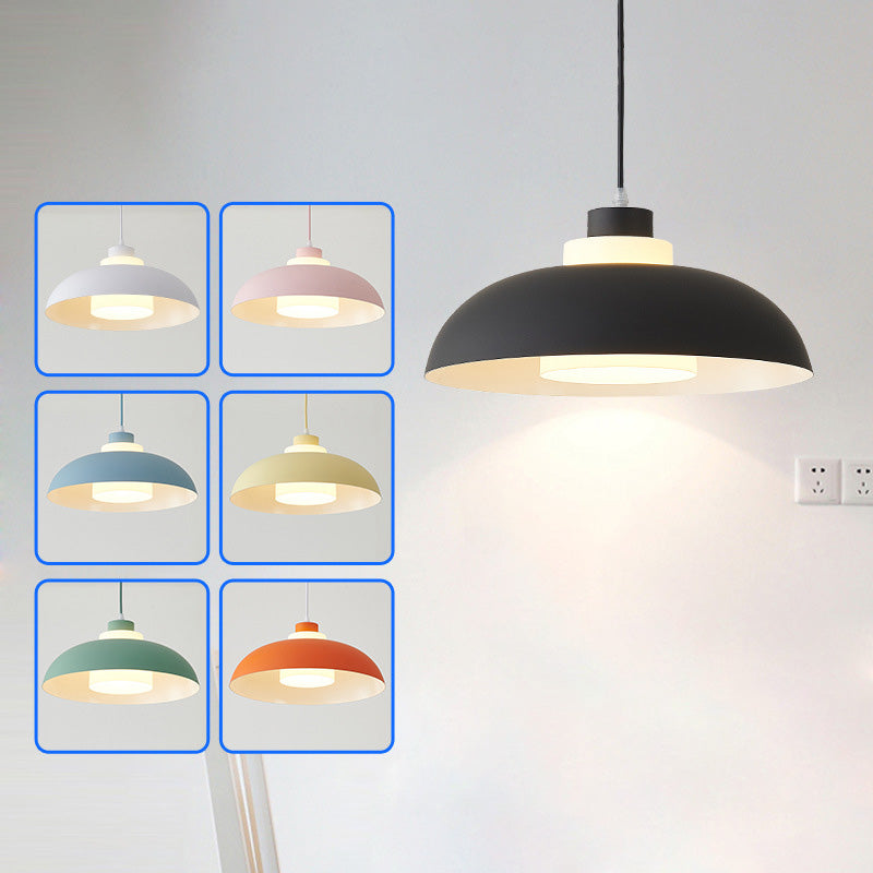 Macaron Aluminum Pendant Lamp: Stylish Single-Bulb Ceiling Hang Light With Acrylic Shade