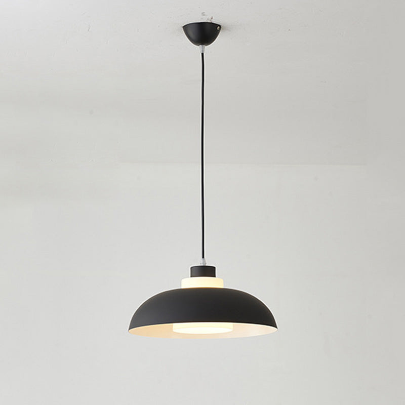 Macaron Aluminum Pendant Lamp: Stylish Single-Bulb Ceiling Hang Light With Acrylic Shade Black / 14