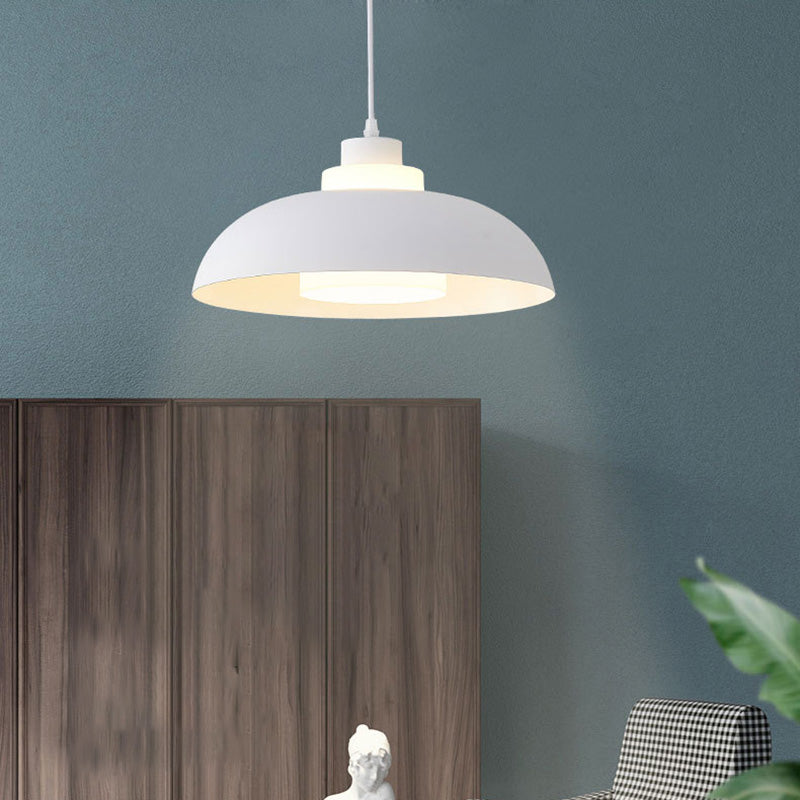 Macaron Aluminum Pendant Lamp: Stylish Single-Bulb Ceiling Hang Light With Acrylic Shade