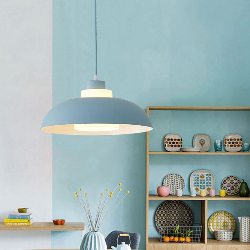 Macaron Aluminum Pendant Lamp: Stylish Single-Bulb Ceiling Hang Light With Acrylic Shade