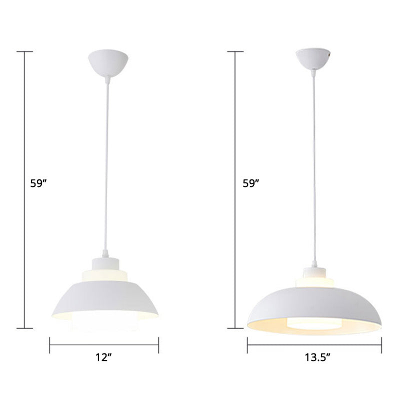 Macaron Aluminum Pendant Lamp: Stylish Single-Bulb Ceiling Hang Light With Acrylic Shade