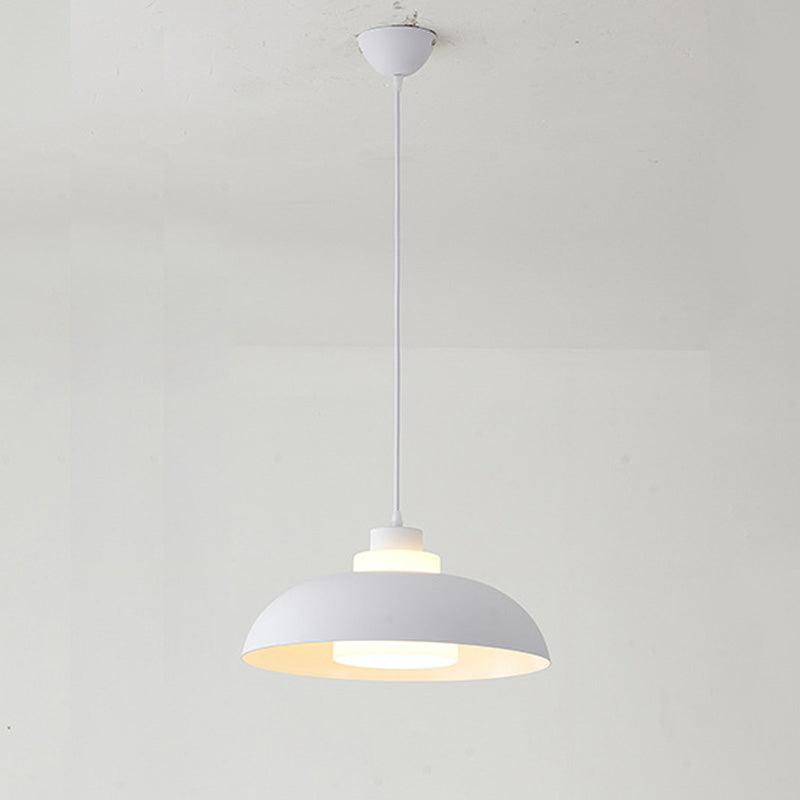 Macaron Aluminum Pendant Lamp: Stylish Single-Bulb Ceiling Hang Light With Acrylic Shade White /