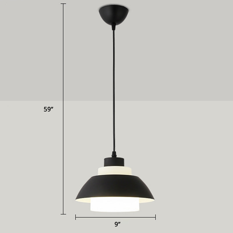 Macaron Aluminum Pendant Lamp: Stylish Single-Bulb Ceiling Hang Light With Acrylic Shade