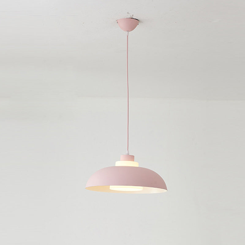 Macaron Aluminum Pendant Lamp: Stylish Single-Bulb Ceiling Hang Light With Acrylic Shade Pink / 14