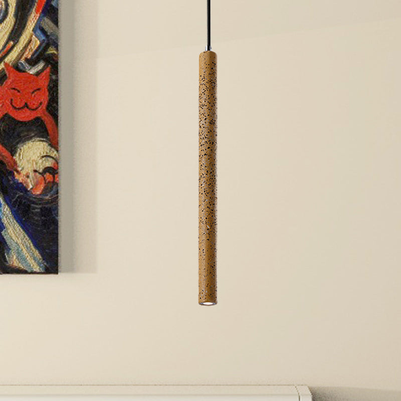 Nordic Cement Tube Pendant Light - 1 Light, Yellow/Blue/Green - 12"/21.5"H