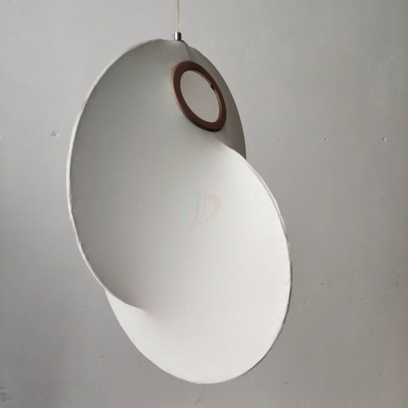 Irregular Faux Silk Ceiling Pendant Light for Restaurants - Designer White 1-Light Pendulum