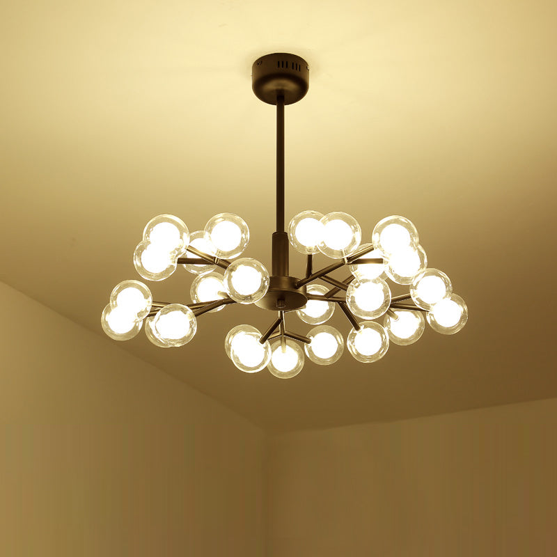 Lustre à double verre de style nordique avec suspension pour salon