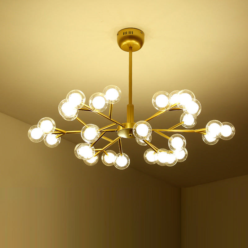Lustre à double verre de style nordique avec suspension pour salon
