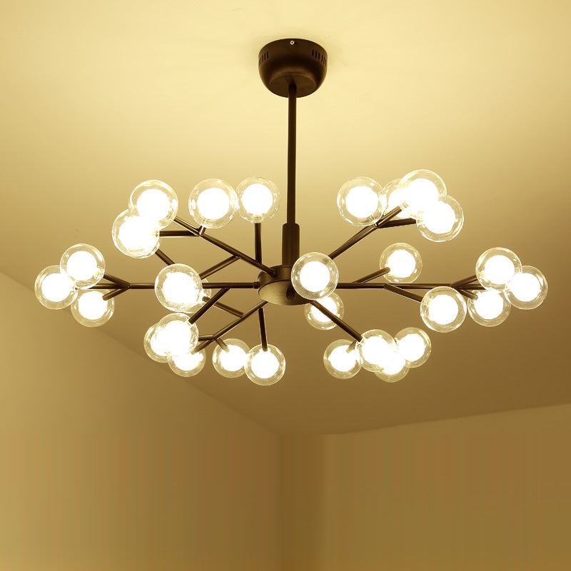 Lustre à double verre de style nordique avec suspension pour salon