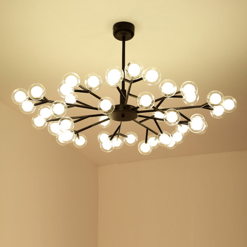 Lustre à double verre de style nordique avec suspension pour salon