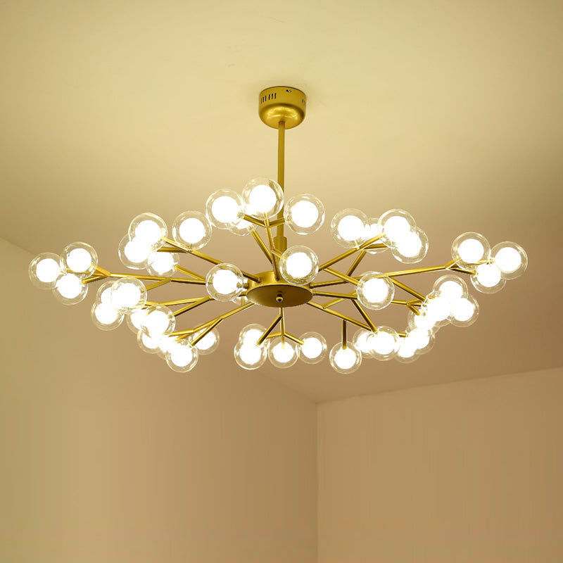 Lustre à double verre de style nordique avec suspension pour salon