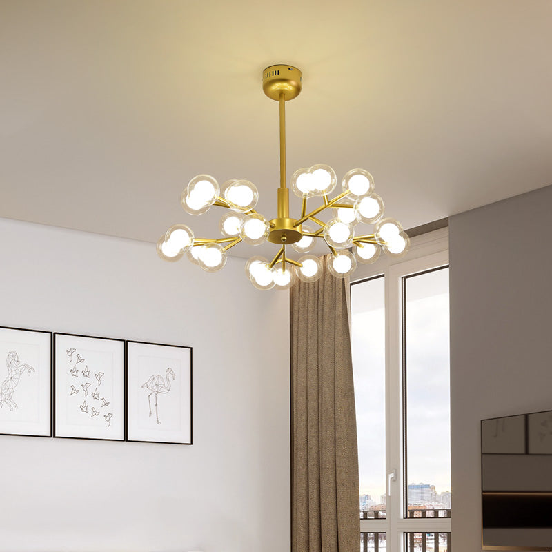Lustre à double verre de style nordique avec suspension pour salon