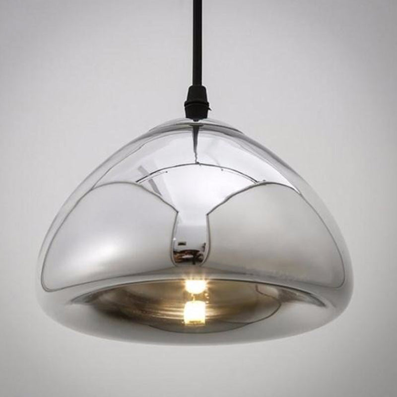 Elegant Glass Drop Pendant Light For Restaurants - Postmodern Style Ceiling Hang Recessed Shade