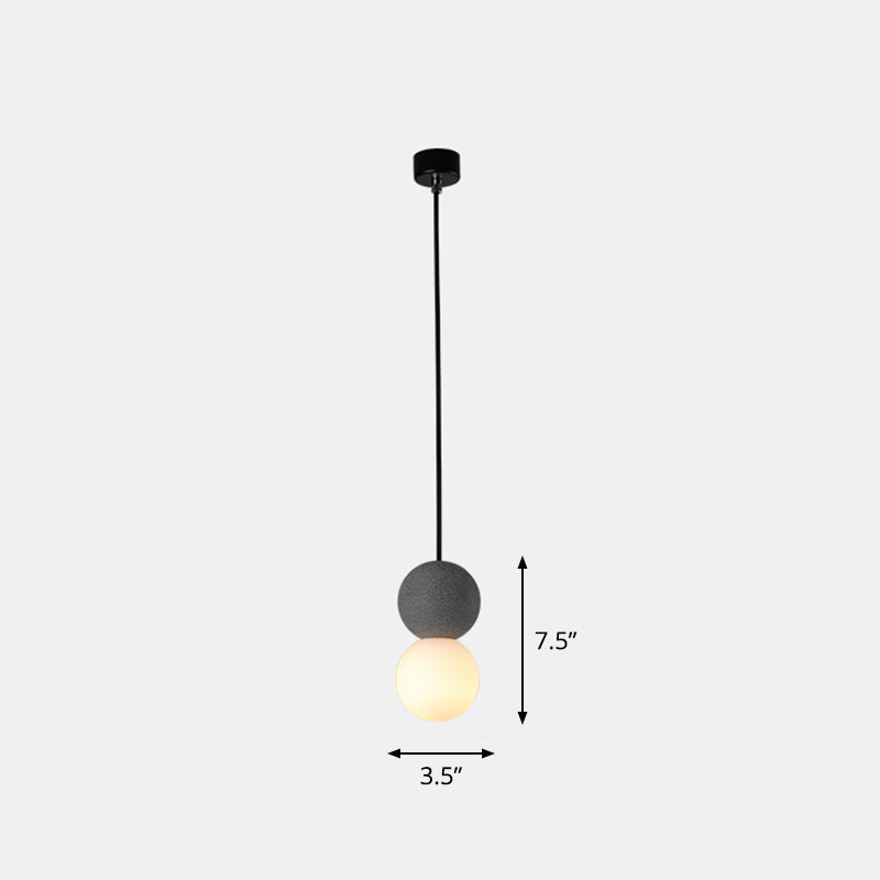 Terrazzo Gourd Hanging Lamp - Opal Glass Shade, 1-Light Bar Pendant Lighting