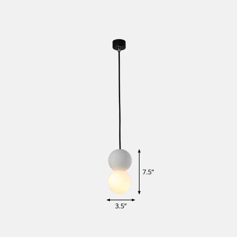 Terrazzo Gourd Hanging Lamp - Opal Glass Shade, 1-Light Bar Pendant Lighting