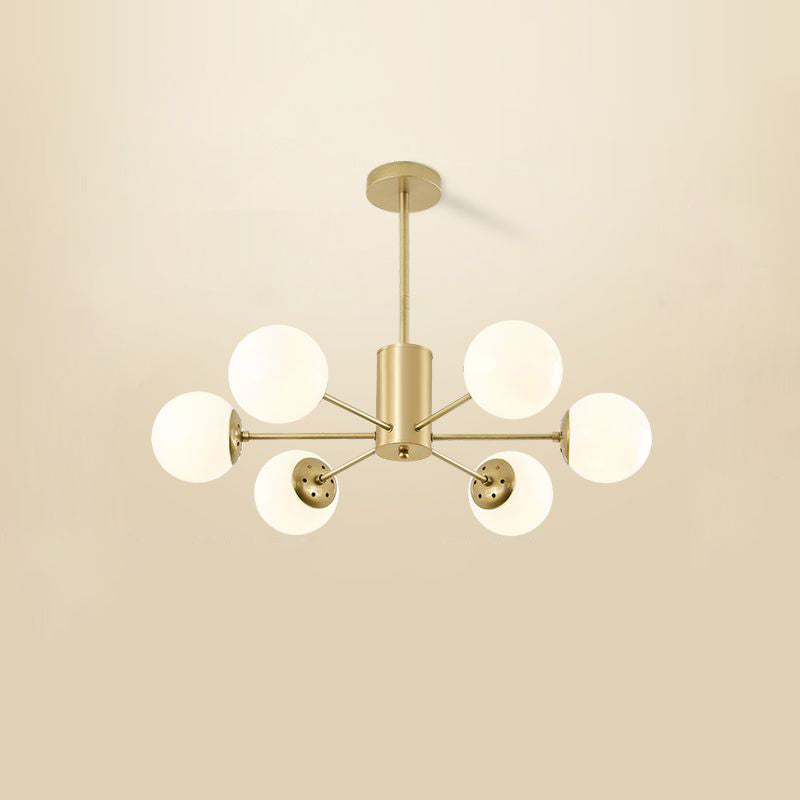 Opal Glass Radial Chandelier - Postmodern Style Pendant Light For Living Room 6 / Gold