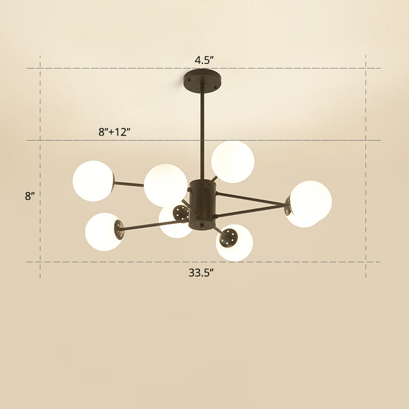 Opal Glass Radial Chandelier - Postmodern Pendant Light for Living Room