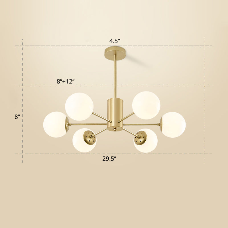 Opal Glass Radial Chandelier - Postmodern Pendant Light for Living Room