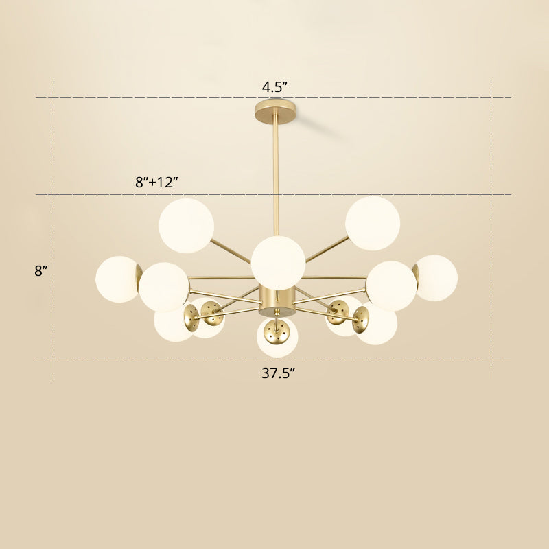 Opal Glass Radial Chandelier - Postmodern Pendant Light for Living Room