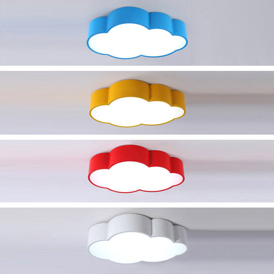 Cartoon Cloud Led Ceiling Mount Lamp For Bedroom - Acrylic Flush Lighting Fixture