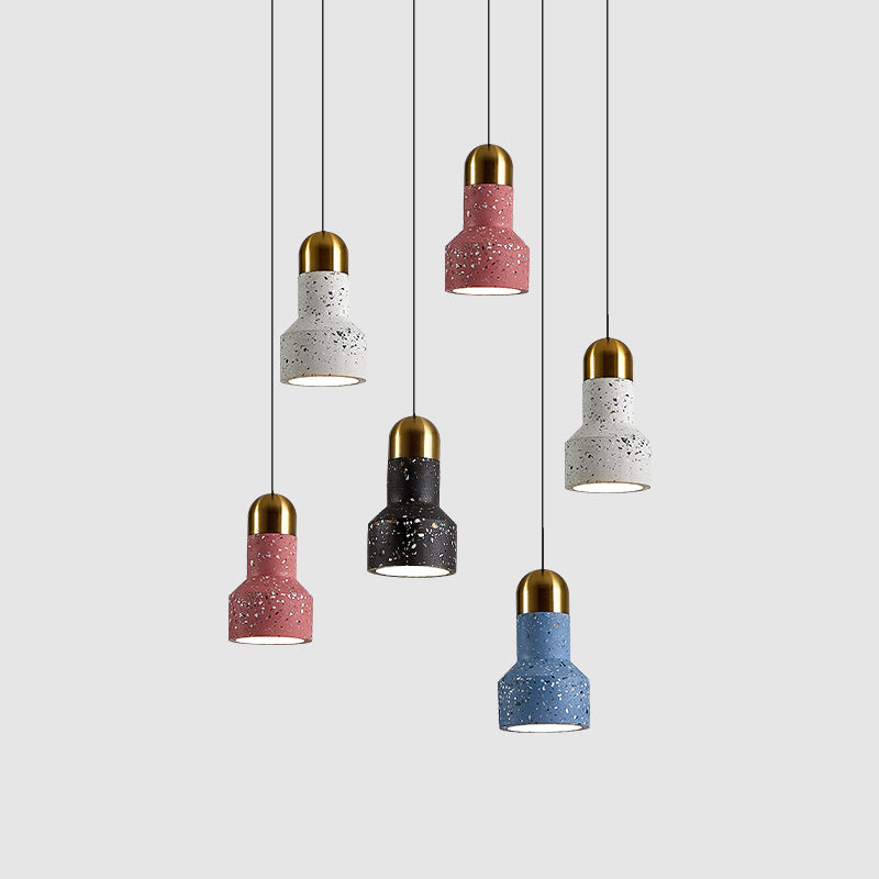 Nordic Terrazzo Pendant Lamp with Down Lighting and Flashlight Design