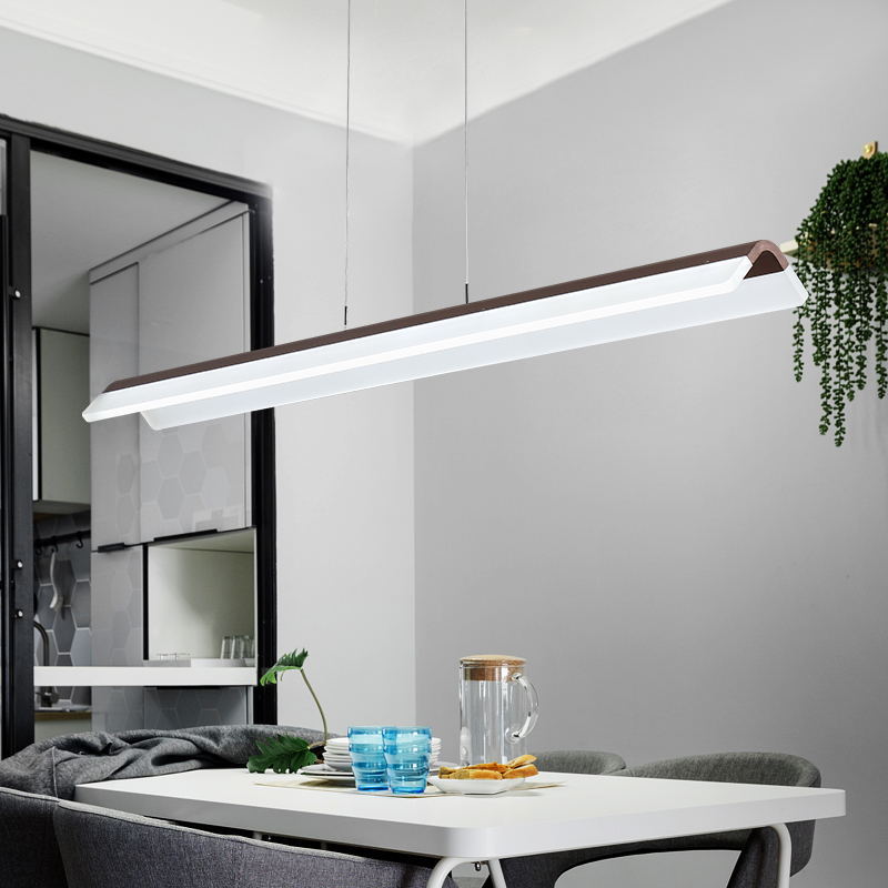 Modern Led Acrylic Coffee Linear Pendant Light Fixture For Dining Room / 31.5 White