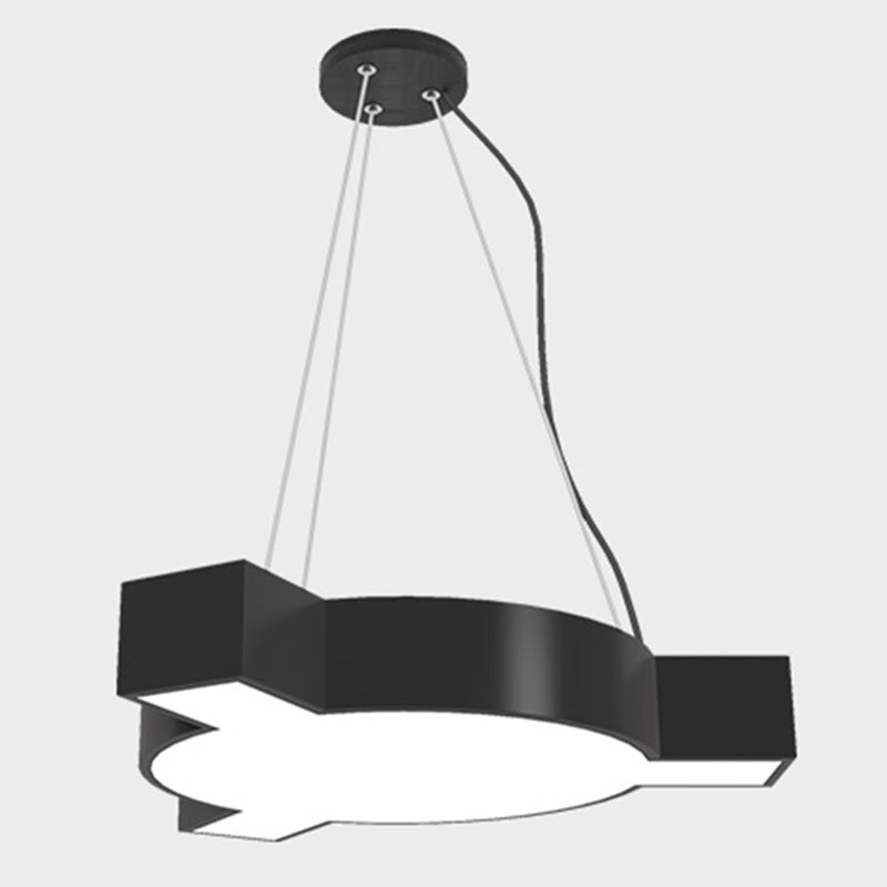 Molecular Led Hanging Lamp: Modern Metal Pendant Light For Gymnasium Gloss Black / Not Hollow