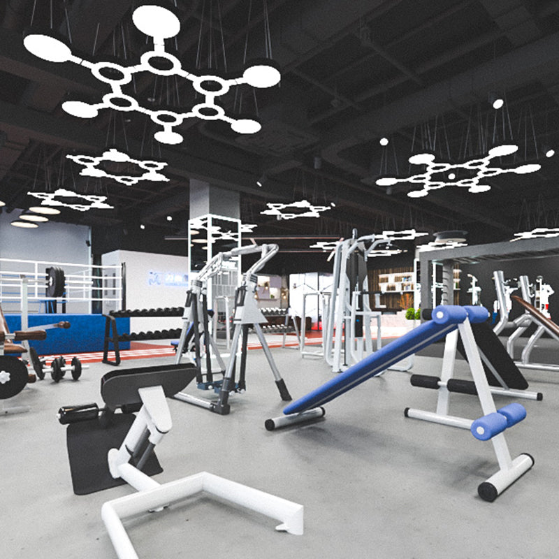 Lampe à suspension moléculaire moderne à LED - Lampe à suspension en métal pour gymnase