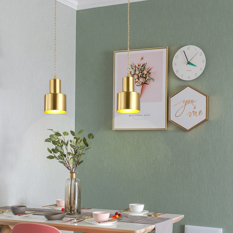 Postmodern Gold Plated Grenade Pendant Light - 1-Light Metal Down Lighting