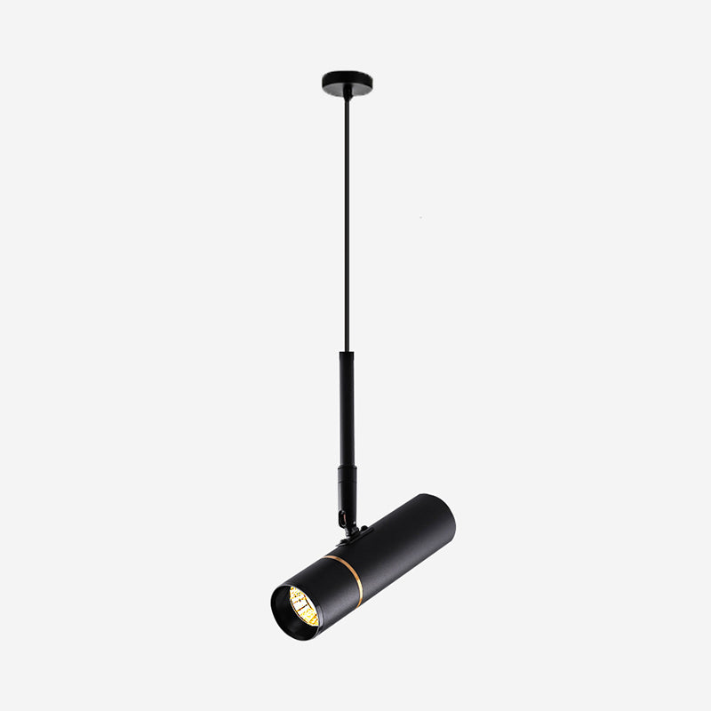 Lampe suspendue à LED au design minimaliste en tube pour suspension de chevet en noir