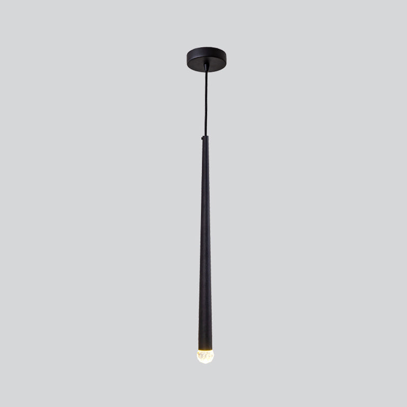 Lampe suspendue à LED au design minimaliste en tube pour suspension de chevet en noir
