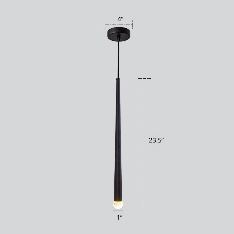 Lampe suspendue à LED au design minimaliste en tube pour suspension de chevet en noir