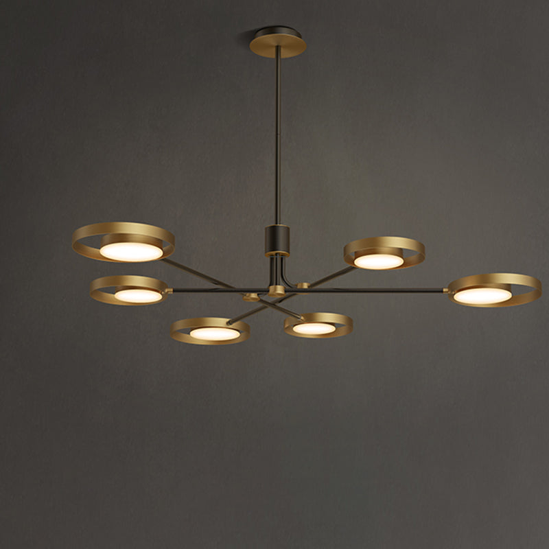Postmodern Brass Molecular Led Chandelier With Acrylic Diffuser 6 /