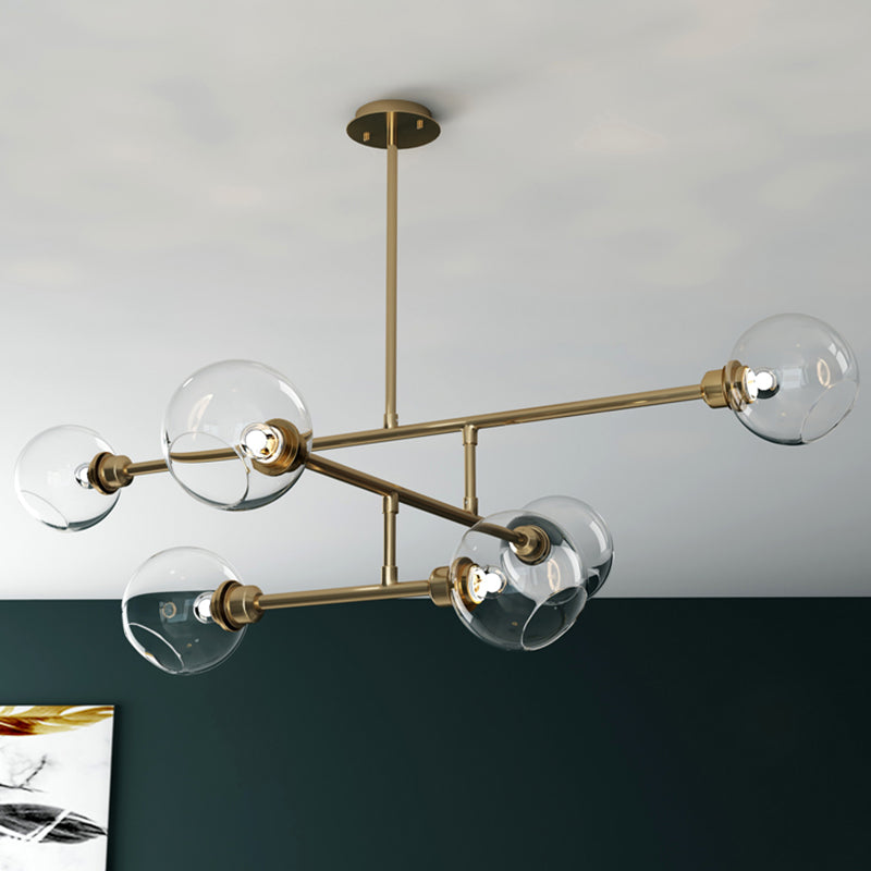 Minimalist Dome Glass Pendant Chandelier for Open Kitchen Ceiling Lighting