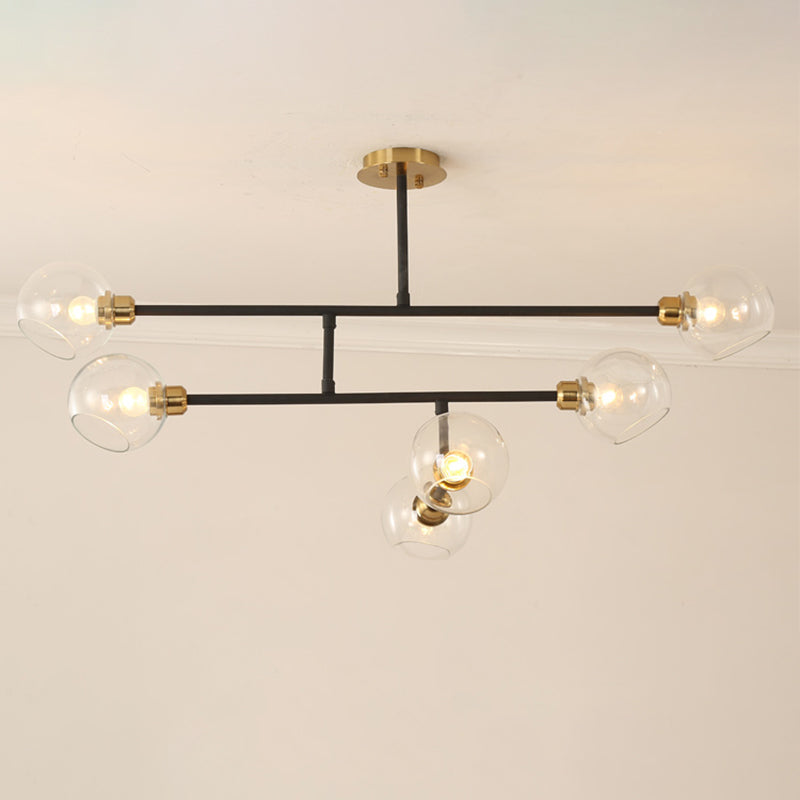 Minimalist Dome Glass Pendant Chandelier for Open Kitchen Ceiling Lighting